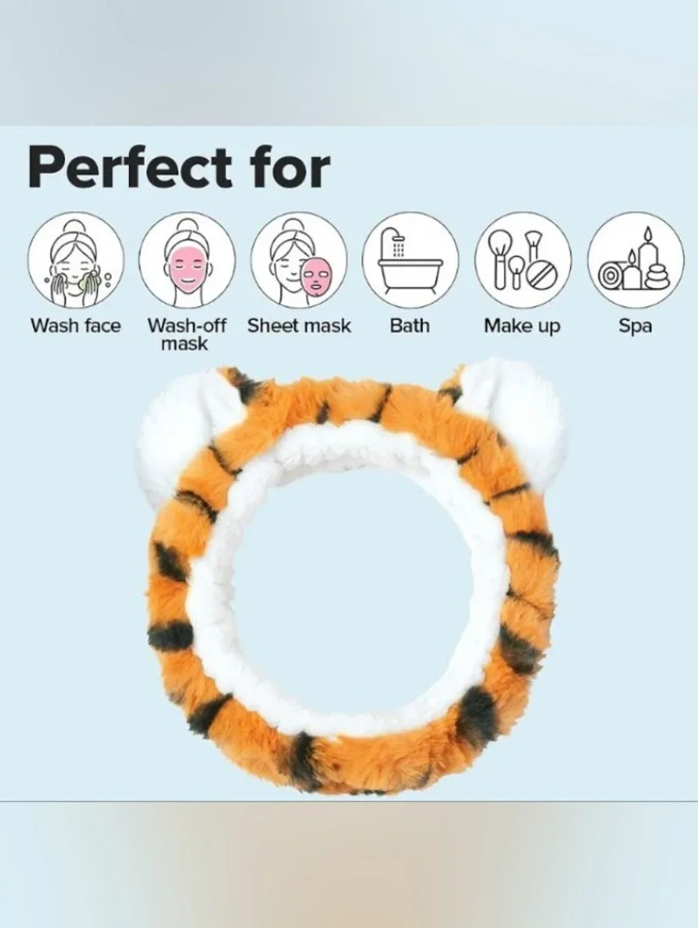 I DEW CARE Face Wash Headband - Tiger | Adorable Design BNIB